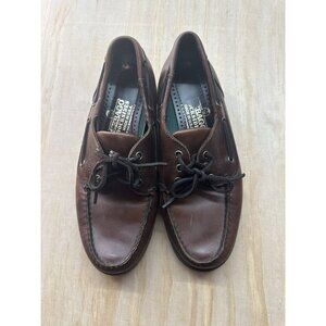 Sebago Docksides Shoes Mens Size 8.5 Brown Leather Boat Deck Nautical Classic